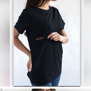 Nursing Queen Classic Cotton Black Nursing Tee